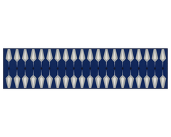 Modern navy blue hallway runner non-slip