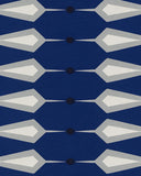 White and blue arrow pattern runner rug