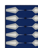 Contemporary blue long rug washable