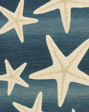 Hand-tufted coastal area rug with starfish pattern