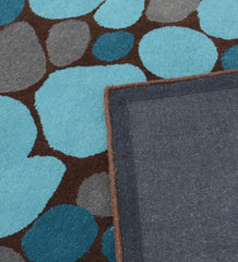 Contemporary blue grey wool rug for modern living rooms