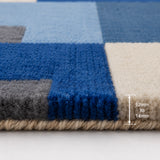 Blue gray wool rug