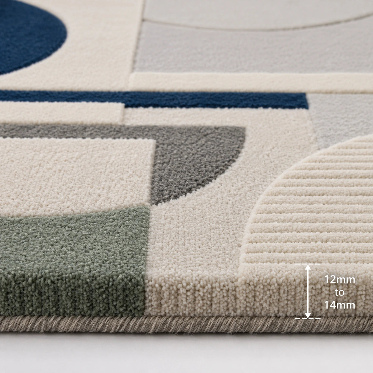 Blue ivory wool rug