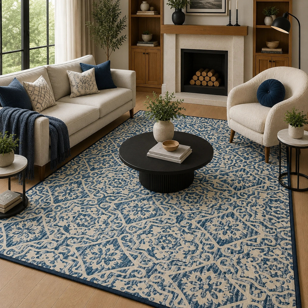 Blue moroccan rug