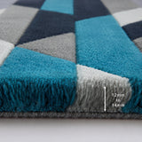 Blue pattern wool rug