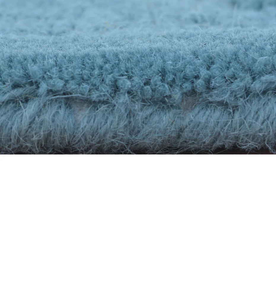 Pile Height of Blue Hand Tufted Rug