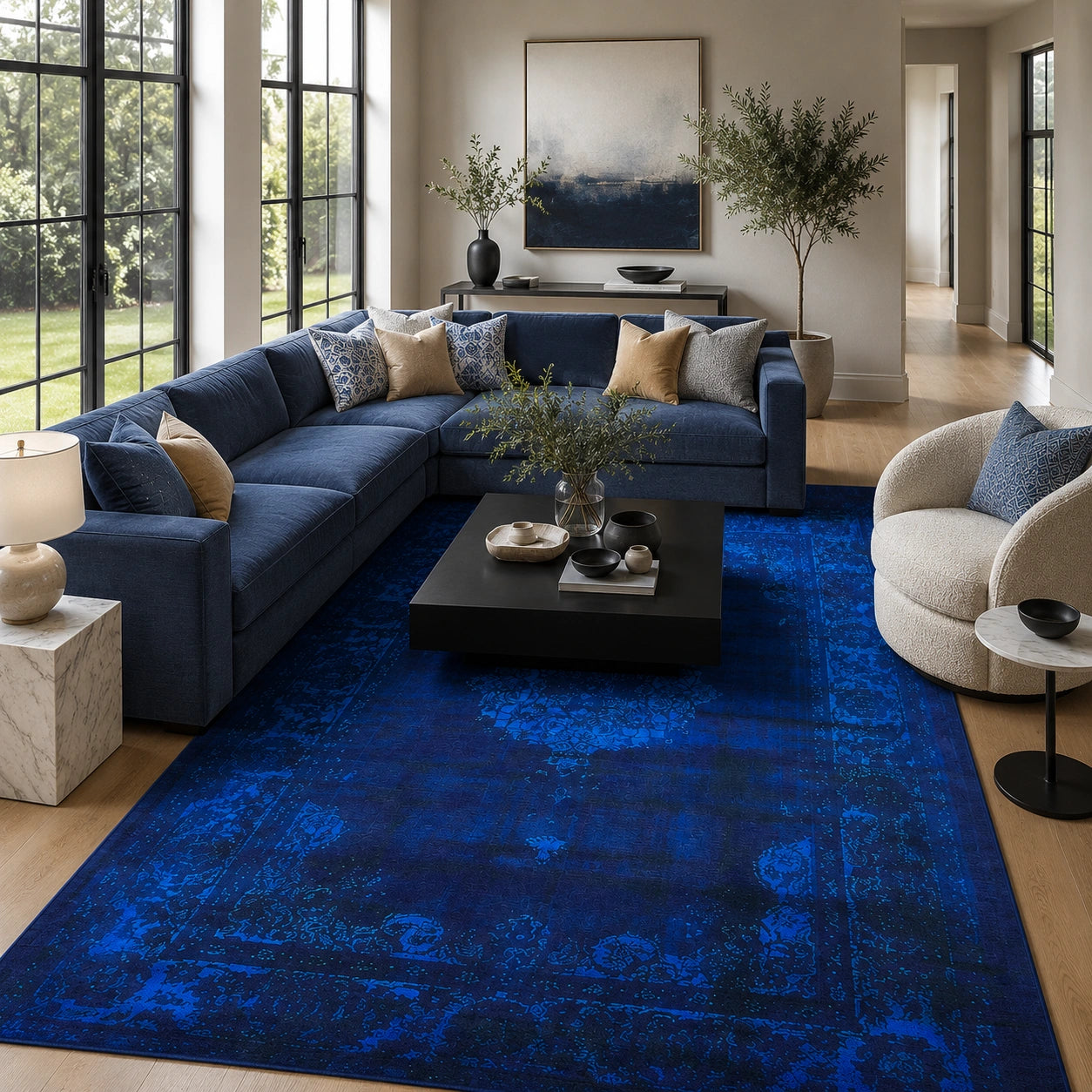 Blue traditional rug 