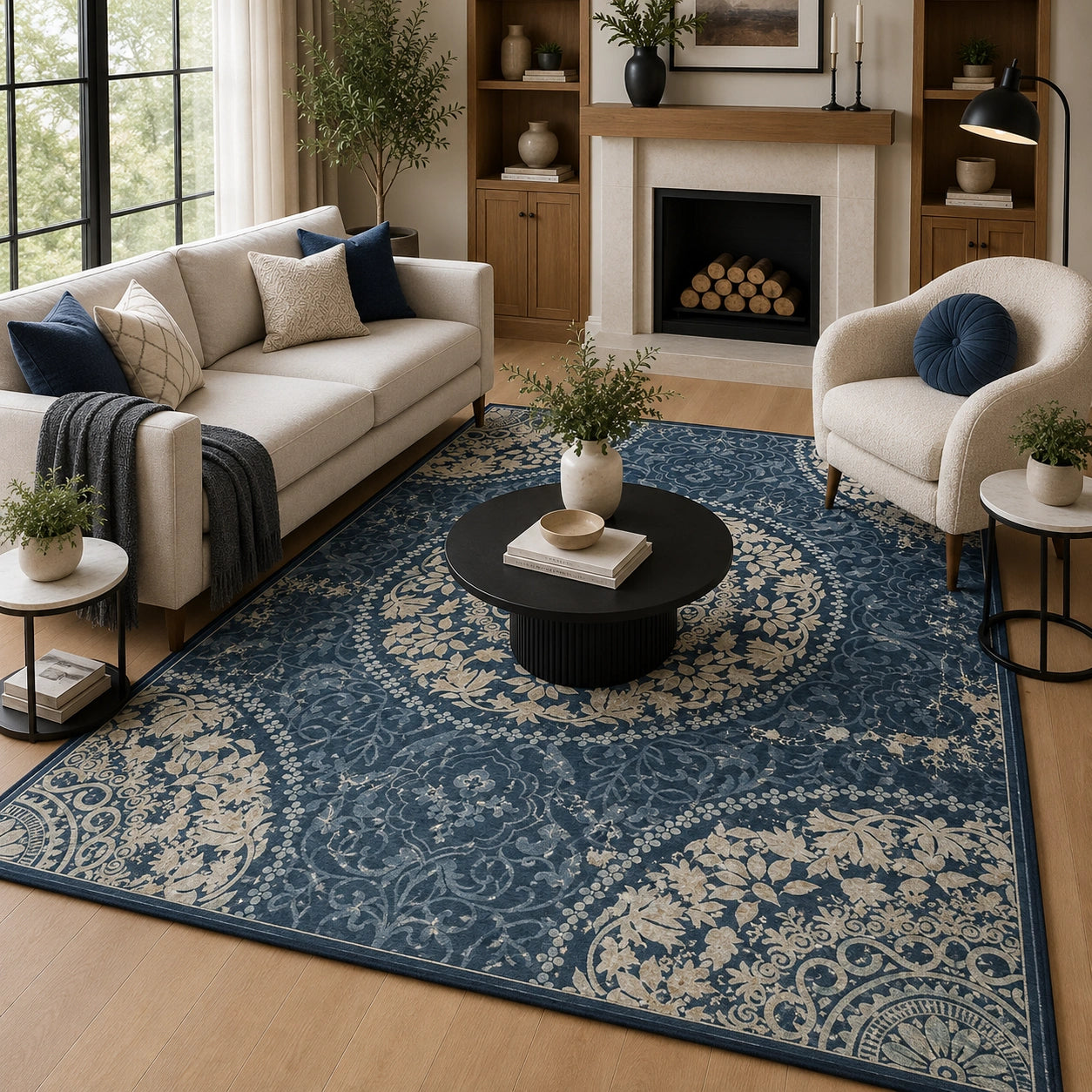 Blue vintage rug