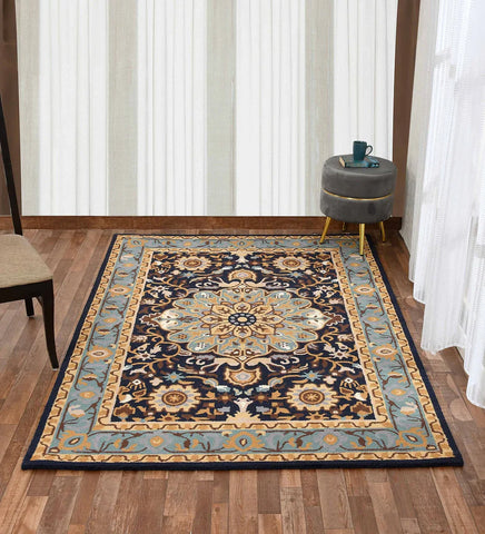 Classic Traditional Floral Hand Tufted Wool Area Rug