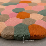 Blush pebble mosaic wool rug
