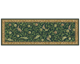 Green machine washable hallway runner