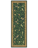 Botanical hallway runner rug with birds