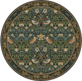 Botanical Bird Dark Green Area Rug – Machine Washable
