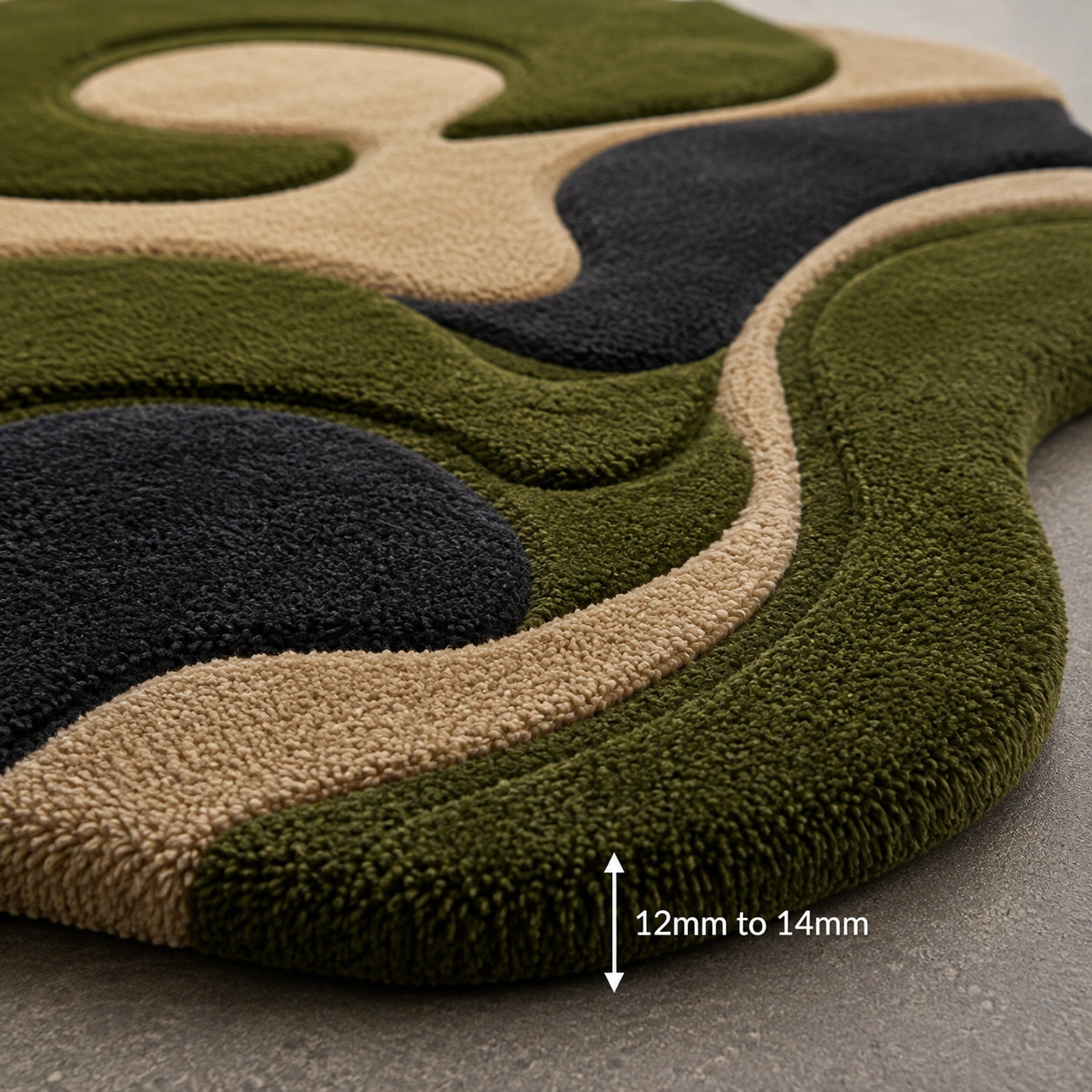 Botanical wave hand tufted rug