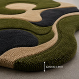 Botanical wave hand tufted rug