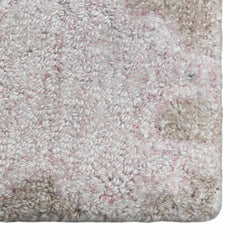 Contemporary abstract wool rug for modern living room decor, premium artisan rug with brown and grey striped abstract design.