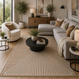 Brown geometric rug