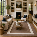 Brown & white wool rug