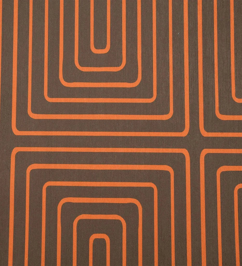 Soft and durable rug featuring a bold maze pattern.