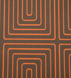 Luxury burnt orange rug with modern geometric maze pattern, handwoven fine artistry