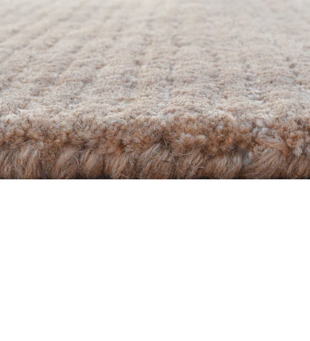 Contemporary camel rug with horizontal border design