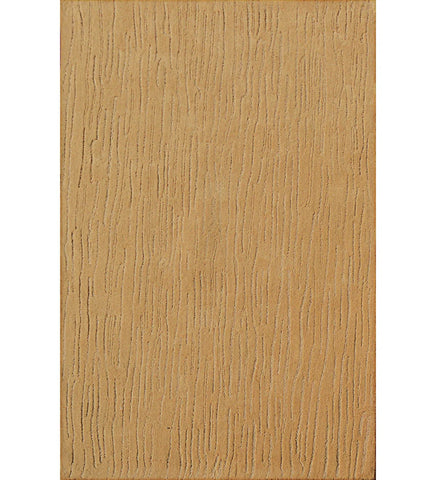 Camel hand-tufted wool rug with vertical line textured pattern