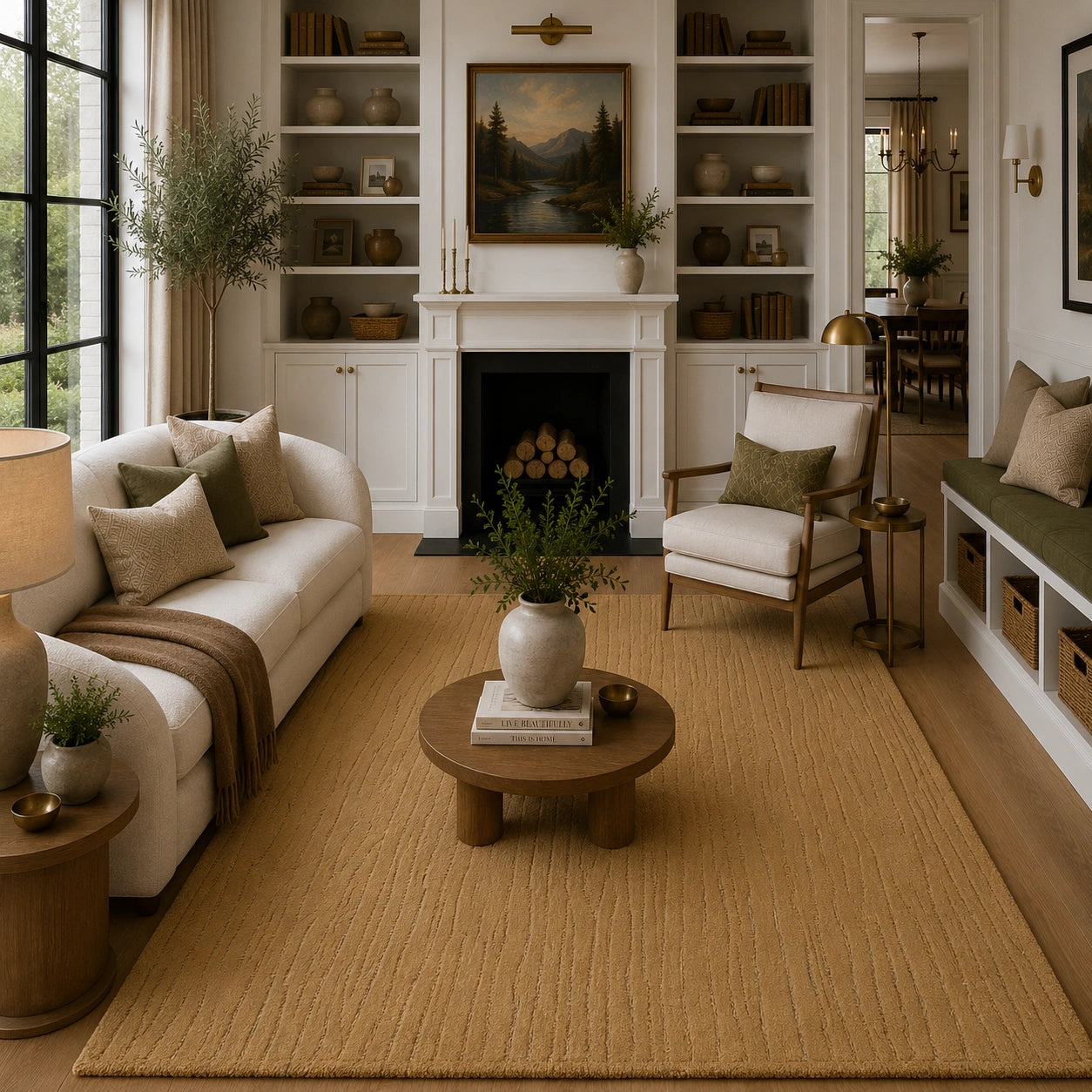 Camel wool rug
