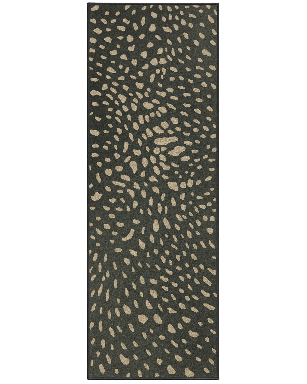 Charcoal runner rug abstract pattern