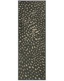 Charcoal runner rug abstract pattern