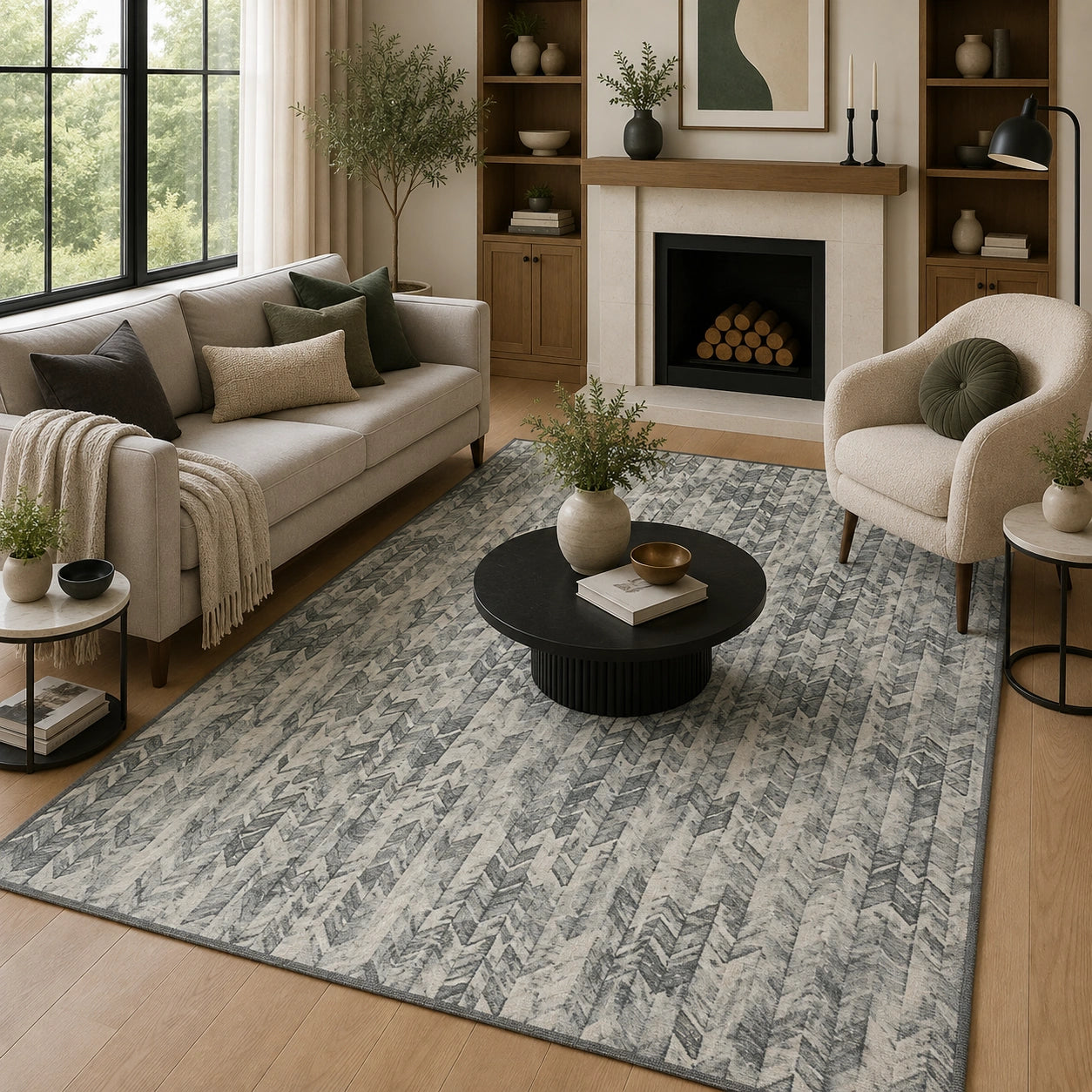 Charcoal modern rug