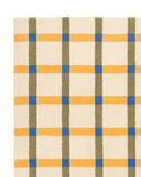 Soft wool tartan rug featuring modern plaid grid pattern