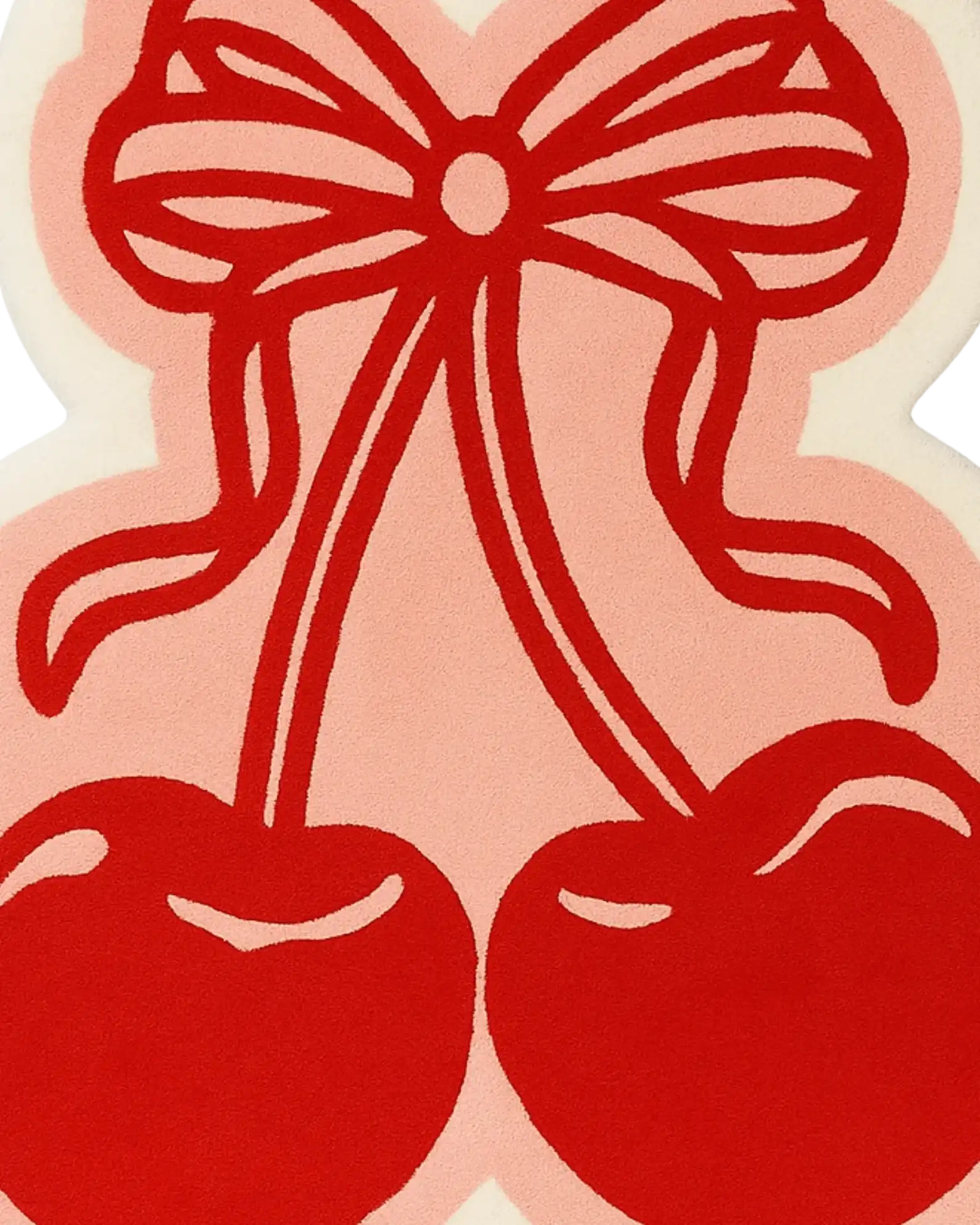 Modern pop art hand-tufted cherry rug for creative interiors.