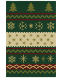 Festive Snowflake & Pine Hand-Tufted Wool Christmas Rug – Holiday Rug Décor.