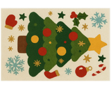 Soft holiday wool area rug with seasonal Christmas design for cozy home styling