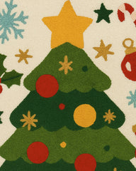 Luxury hand-tufted Christmas wool rug for winter holiday home decorations in USA homes