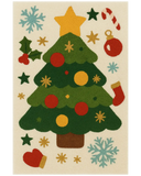 Hand-tufted wool Christmas rug with festive holiday pattern for living room décor