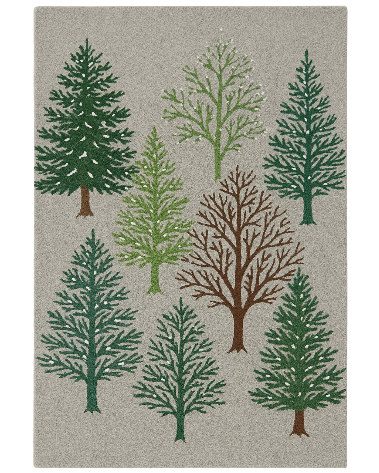 Winter Forest Hand-Tufted Wool Rug – Christmas Rug & Holiday Rug Décor.