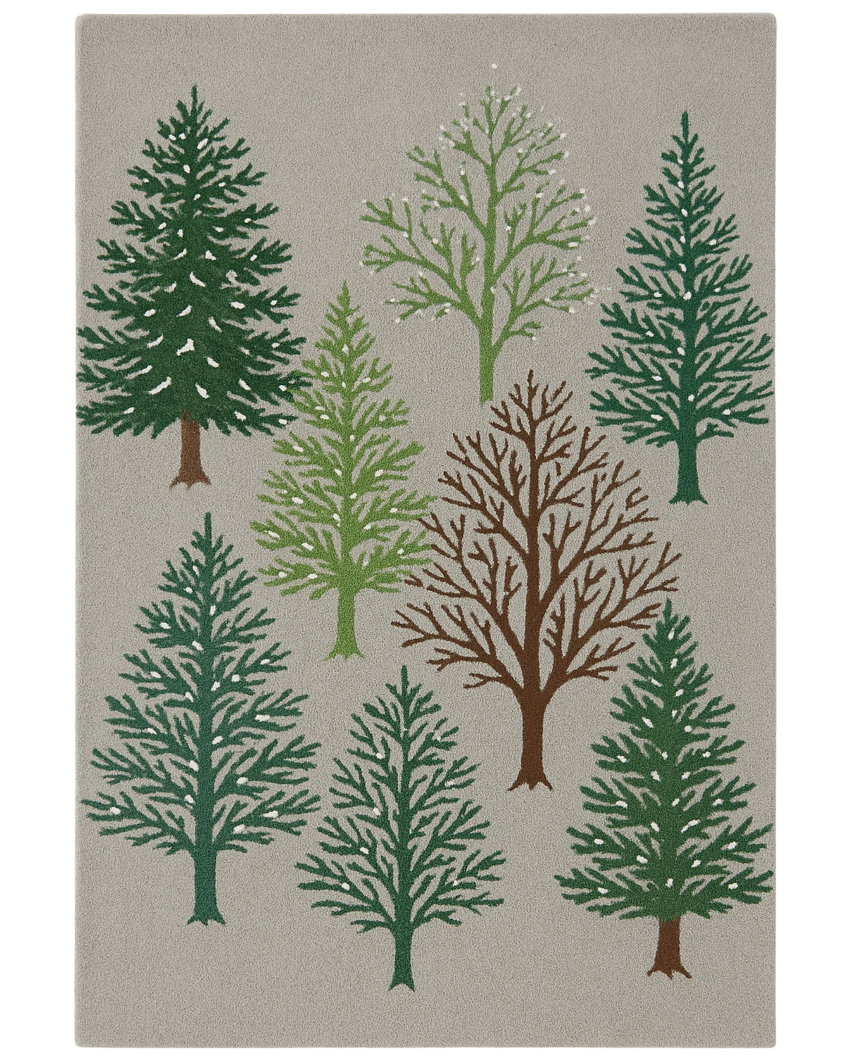 Winter Forest Hand-Tufted Wool Rug – Christmas Rug & Holiday Rug Décor.