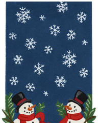 Premium wool Christmas runner rug with detailed snowflake motifs.