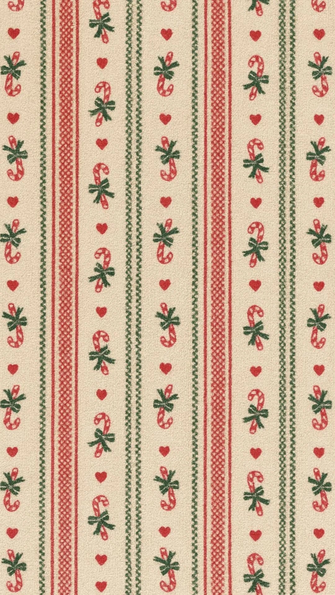 Christmas area rug with candy cane stripe pattern and festive accents