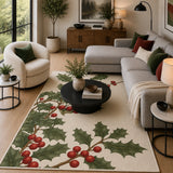 Christmas holly berry rug