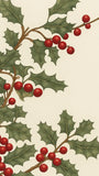 Holiday area rug with holly berries and leaves in classic Christmas style