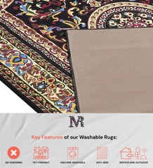Rich burgundy traditional rug perfect for high-traffic areas.