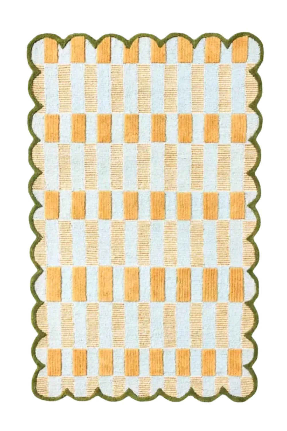 Yellow checkered rug