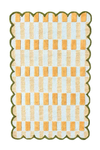 Yellow checkered rug