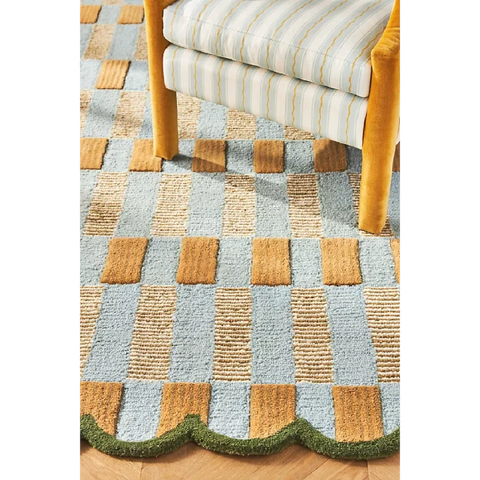 checkered rug
