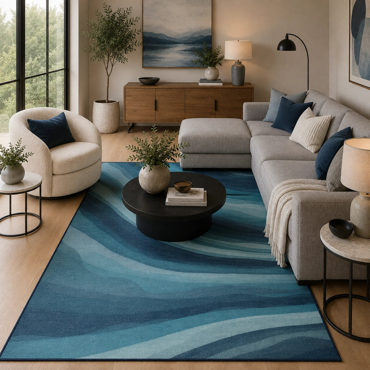 ocean blue rug
