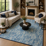 Coastal chevron rug