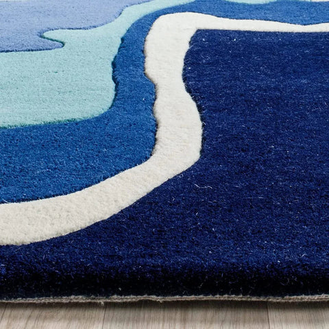 Blue Hand Tufted Rug
