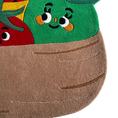Kid-Friendly Whimsical Fruit Design Rug for Nursery or Playroom